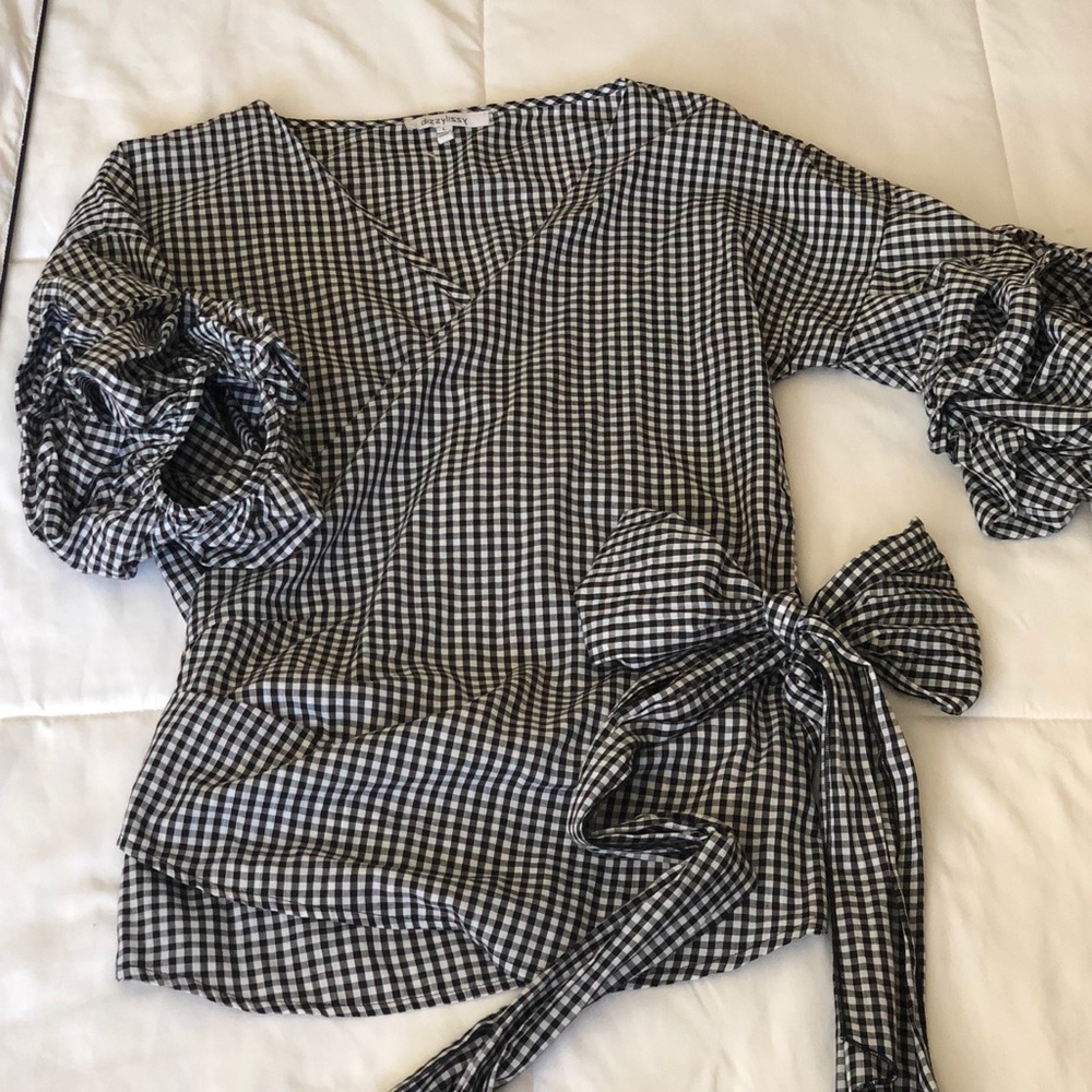 Cotton wrap around blouse